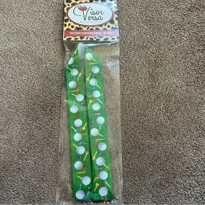 NWT Visor Versa Golf Ball and Tee Print Interchangeable Visor Band